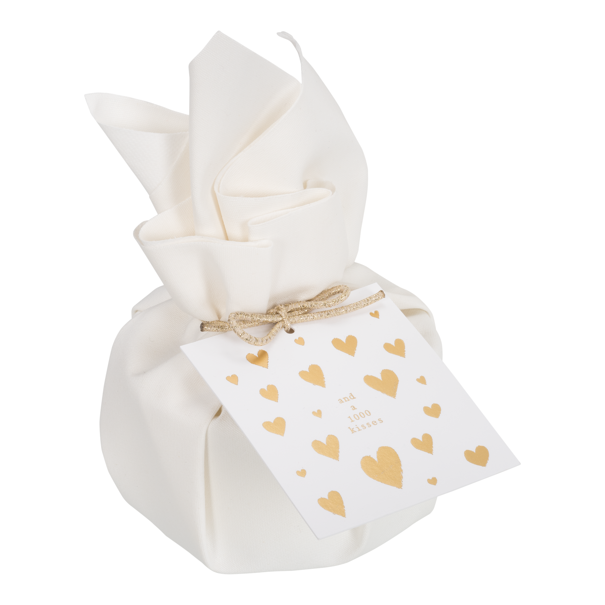 BIG GIFTWRAPPED CANDLE 'Love and a thousand kisses'